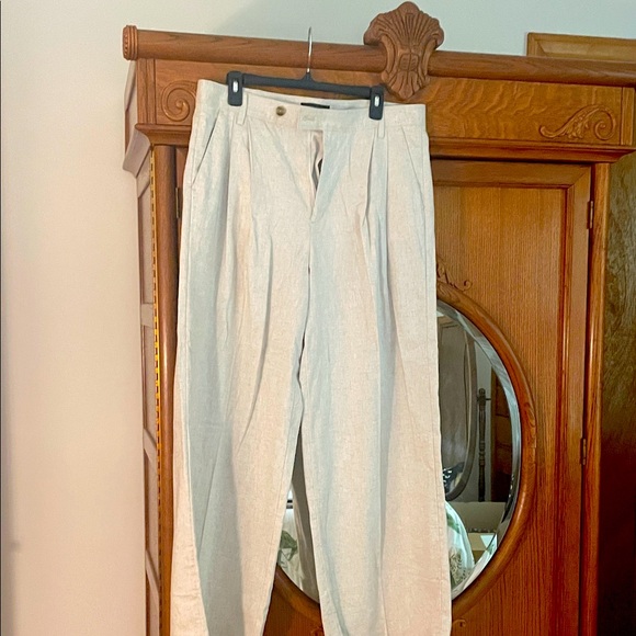 Banana Republic Cream Linen trousers size 14 NWT - Picture 1 of 8